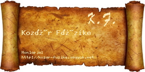 Kozár Füzike névjegykártya